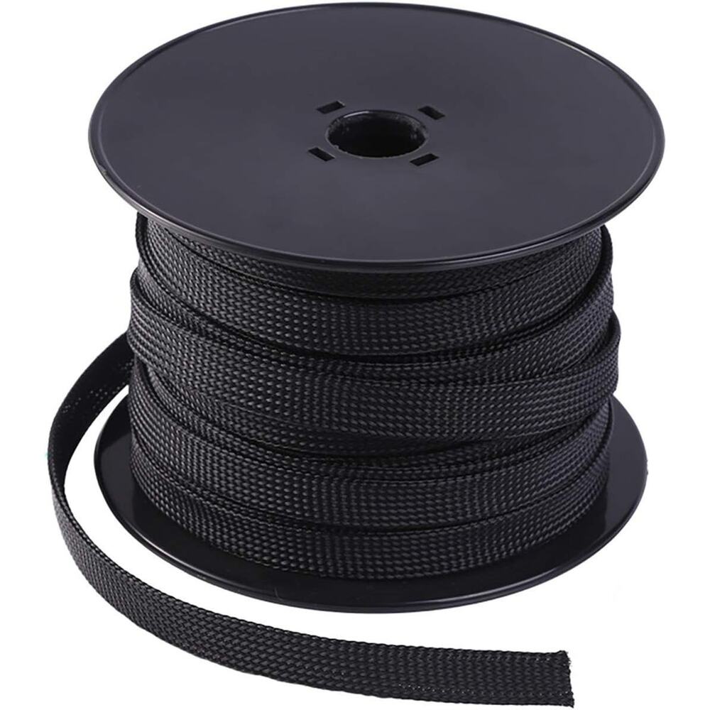 Keco 100Ft – 1/2 Inch PET Expandable Braided Cable Sleeve – Wire Sleeving